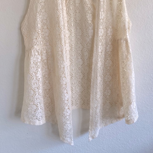 Crochet Boho Vest Ivory Small. Lace,Racerback - Picture 5 of 5
